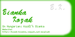 bianka kozak business card